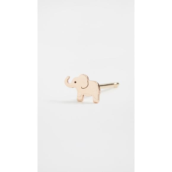 Zoe Chicco 14k Gold Single Itty Bitty Elephant Stud Yellow Gold - One Size - Picture 1 of 3